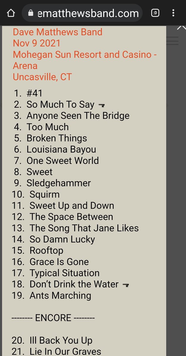DMBMamas's tweet photo. Due to a recent #SantaFe move, wasn't able to swing #MoSun 🌞 shows. Sent my four tickets to an old high school #DMB diehard fan-sis who's been battling cancer &amp; lupus &amp; requested band to pleeease play her fave, #41...having no earthly idea it was show #41 of 2021 summer tour!!❤ https://t.co/Y6M3PvtPxf