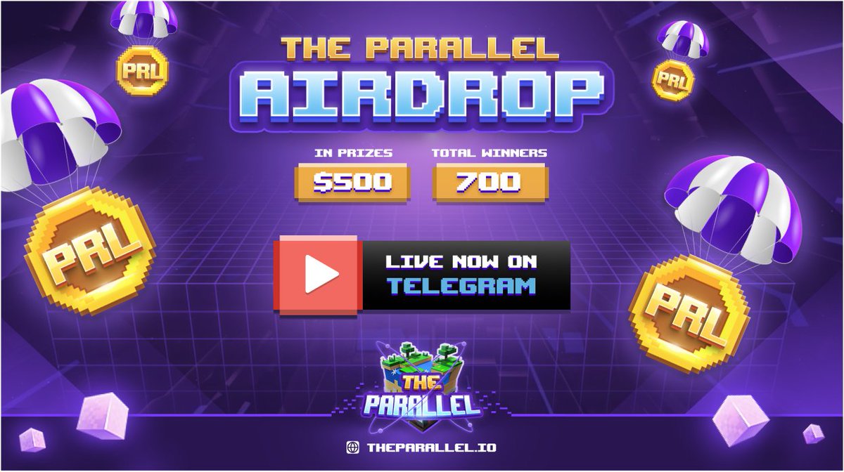 💥THE PARALLEL #AIRDROP ON TELEGRAM WORTH $500 PRL IS LIVE NOW!
🤗Total winner: 700

⚡️⚡️Start t.me/the_parallel_a… to receive 20 PRL from The Parallel

Read details at 👇
prl.onl/3mRvJ8q

#TheParallel #AnInfiniteMetaverse #PRL