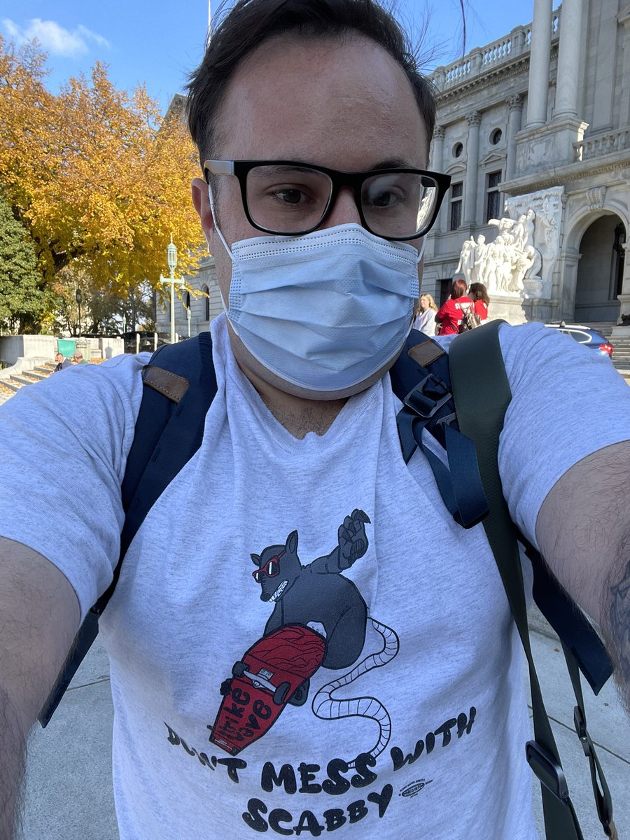 sean_kitchen89's tweet photo. Got some striking @sftlocal1147 teachers loving my @strikewave Scabby shirt!

@AFTPA is expecting hundreds of teachers to show up to the captiol this morning.

#StandWithScranton https://t.co/zMdFEHKiNV
