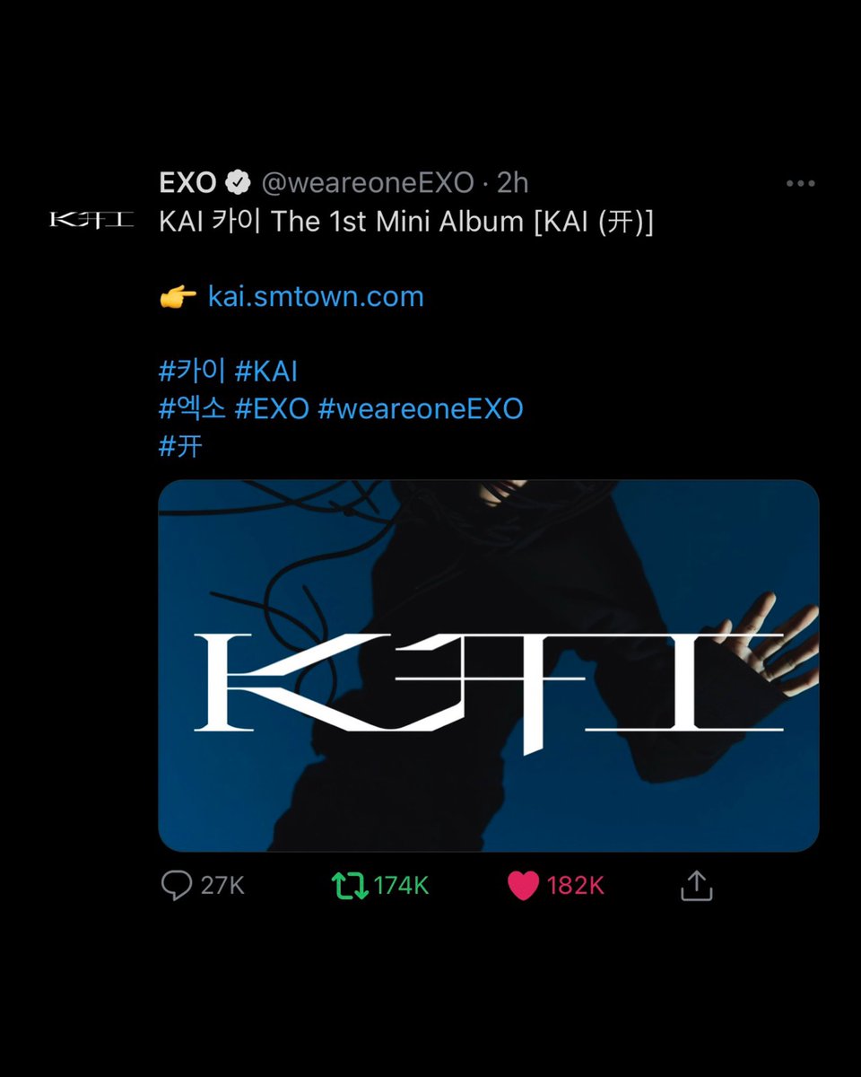 94KD93's tweet photo. FROM KAI 开 TO PEACHES LET'S GOO #KAI2ndSOLO https://t.co/S9Xz1rU4DZ