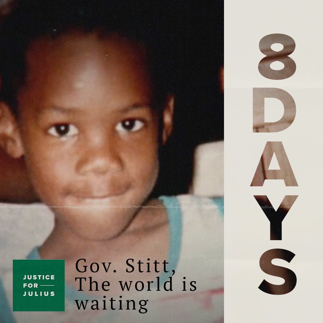 Julius’ loved ones are starting to receive invitations to witness his execution. 

Swift action must be taken to right this wrong!