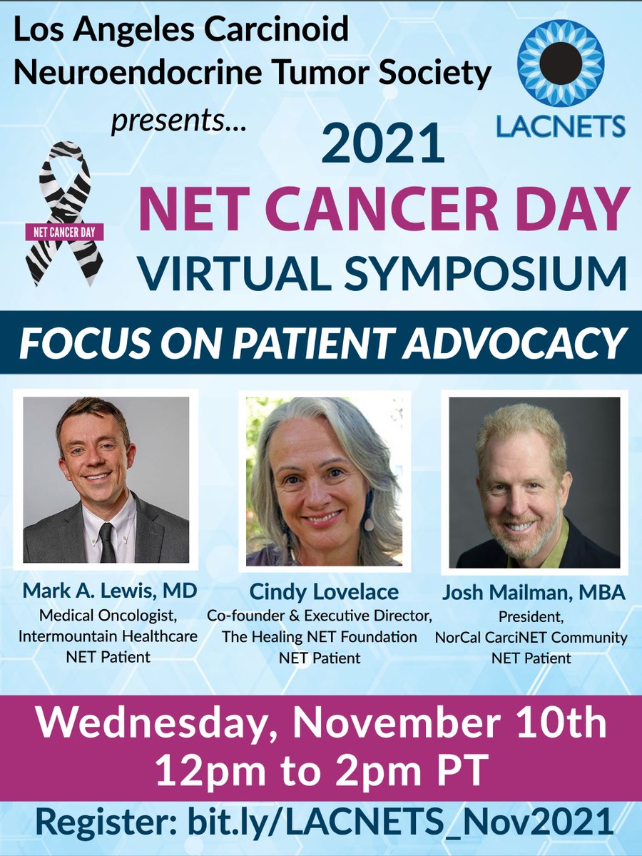 NCFCancer's tweet photo. Today is #NETCancerDay. We invite you to honor this important day of awareness with @LACNETS and join us today for our Annual NET Cancer Day Virtual Symposium. The online event starts at 12pm Pacific Time. Tune in here: https://t.co/umdd8w6h59
#LetsTalkAboutNETs https://t.co/zeAVwEVOyh