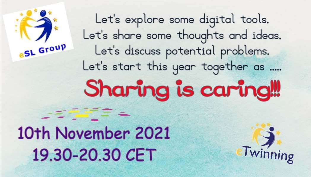 Tonight at 19.30 CET. #etwinning #etwiam <a href="/eTwinningEurope/">eTwinningEurope</a> 
Sharing is caring! 👇
live.etwinning.net/events/event/2…