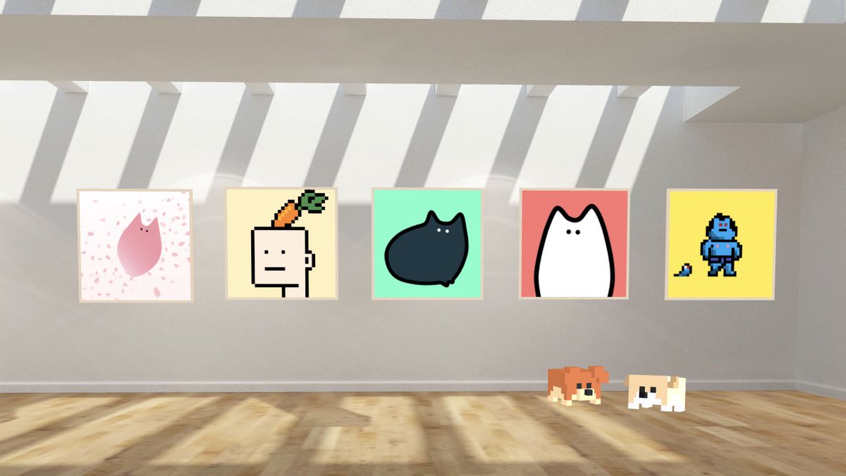 moeko_nomad's tweet photo. Aww my exhibition is full of adorable NFTs🐶🐶🐈🐈‍⬛🌸🥕🤼‍♀️

ねこさん@MaybeCat_NFT 
にんじん@Goroemon_NFT 
スモーさん@crypto_sumo 
戯れるイヌ@ToyDogsNFT 

Check out my oncyber↓
https://t.co/QYwVNR4tBe

#NFTJapan #NFT #オファー検討 https://t.co/2p6mHt1BfP