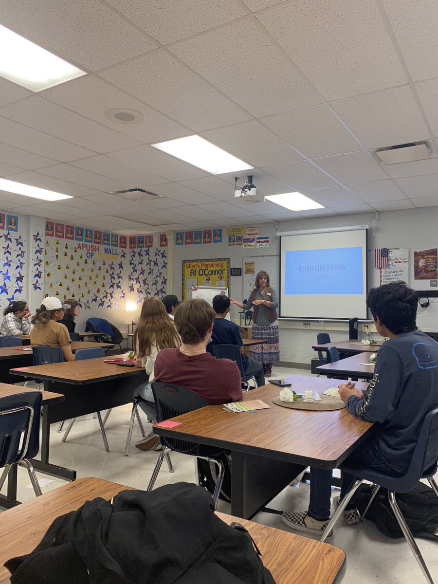 HistoryOhs's tweet photo. We had so much fun at yesterday’s history club meeting! I loved learning about the history of Helotes from the President of Helotes’s history club! She also gave everyone a copy of her book! https://t.co/h1GgerLKcp