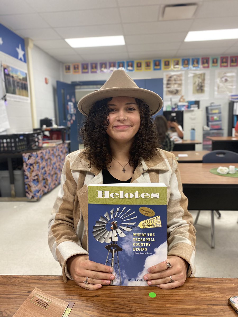 HistoryOhs's tweet photo. We had so much fun at yesterday’s history club meeting! I loved learning about the history of Helotes from the President of Helotes’s history club! She also gave everyone a copy of her book! https://t.co/h1GgerLKcp