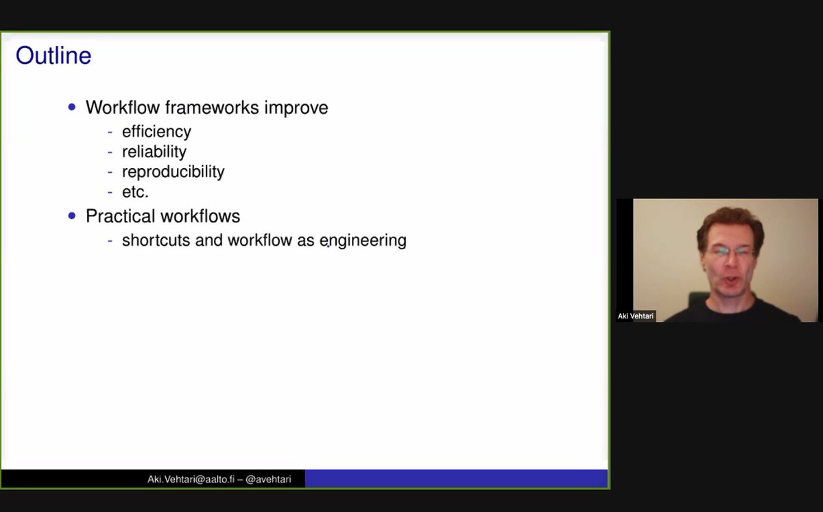 In_Phy_T's tweet photo. Don't miss the @avehtari (@AaltoUniversity, @mcmc_stan, @arviz_devs) webinar on his recent paper "Bayesian Workflow" https://t.co/NdI0RX9BEO organised by @dmi3k and colleagues at @lunduniversity. #BayesianModelling
Just started! https://t.co/OoD6W0i0Ne https://t.co/fO03qh8DGE