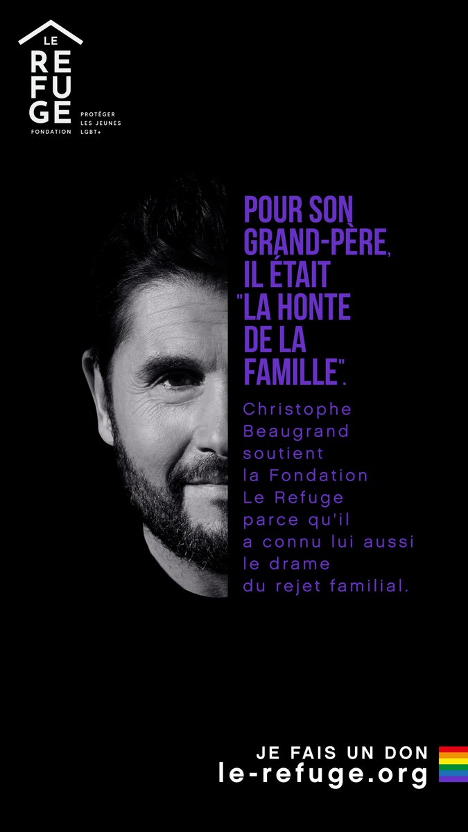 .<a href="/Tof_Beaugrand/">Christophe Beaugrand-Gerin</a> soutient la Fondation Le Refuge parce qu'il a connu lui aussi le drame du rejet familial.

👉 Pour aider les centaines de jeunes hébergé·e·s chaque année 🌈 par #LeRefuge, je fais un don : le-refuge.org/don