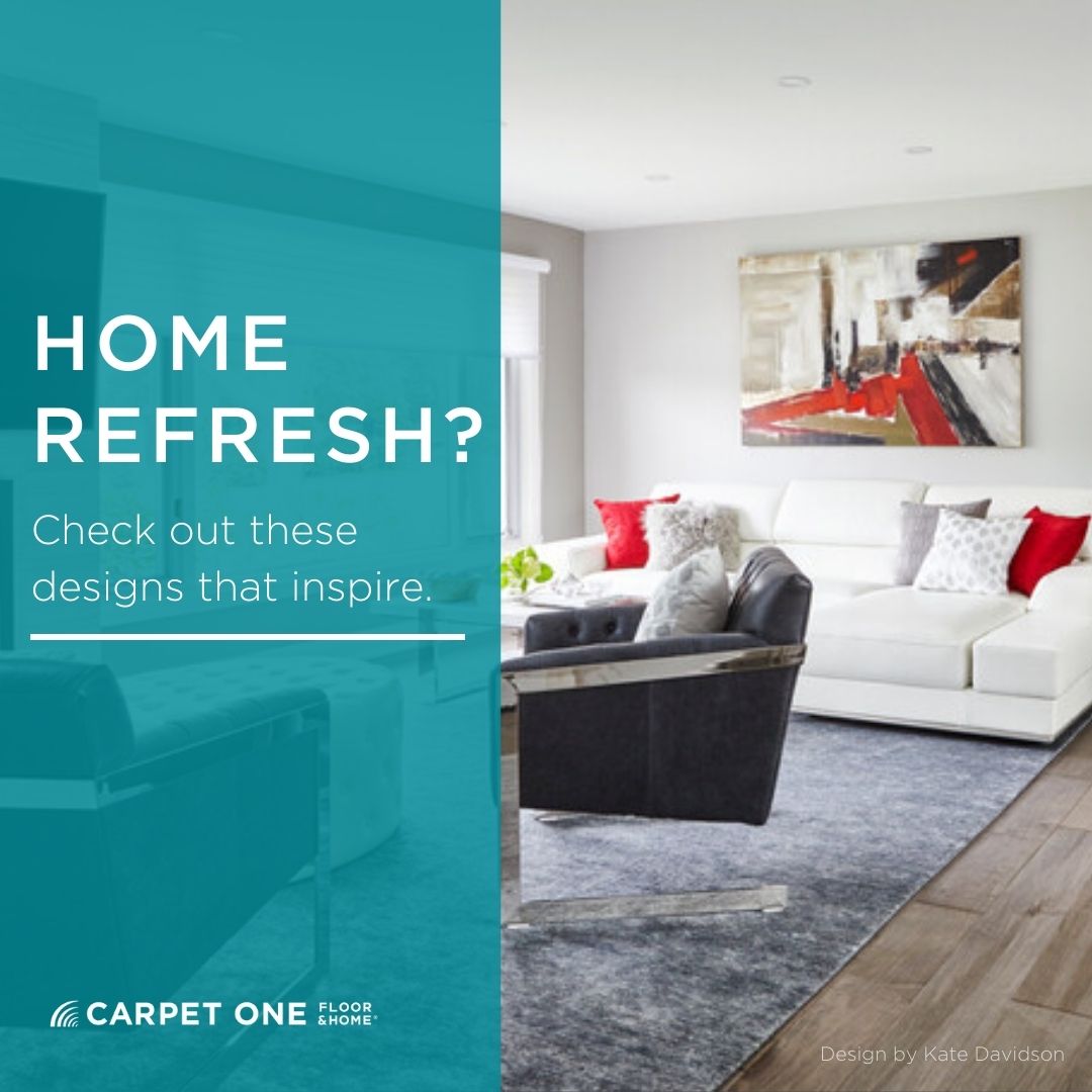 Thinking of refreshing your space? No matter what your style is, we have the looks to inspire your next big home reno project. Take a look at our design blog online today&gt;&gt; carpetone.com/Inspiration #Design #InteriorDesign #HomeReno