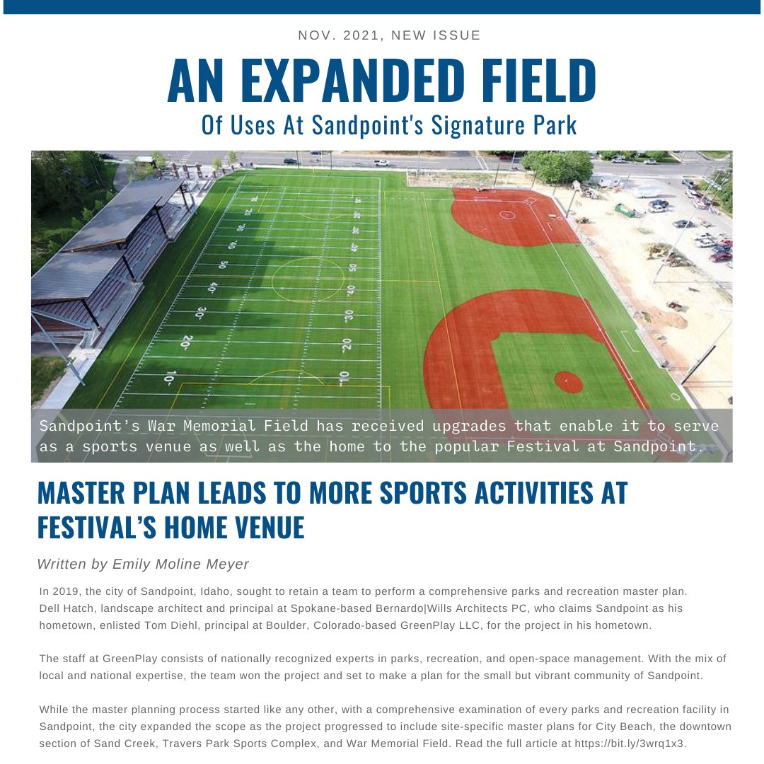And the Sandpoint Success Story Continues to Grow! 

In 2019, the city of Sandpoint, Idaho, requested a new comprehensive park and recreation master plan for their community. Read the full success story here: bit.ly/3wrq1x3.