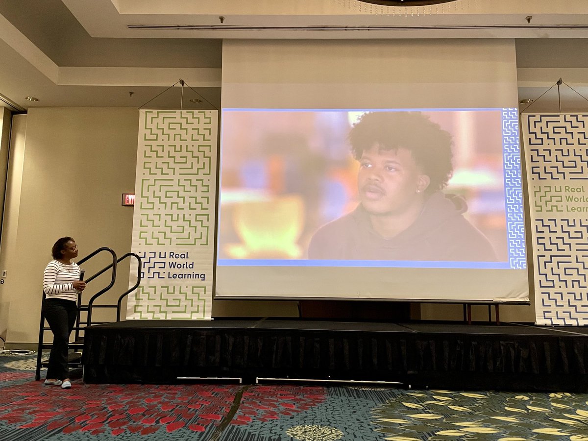 akrebecca's tweet photo. ⁦@rmcaruthers⁩ introducing student voice to inspire our day together for ⁦@KauffmanFDN⁩ #realworkdlearning and HS Action Teams ⁦@Getting_Smart⁩ https://t.co/MGNtQXcOSa