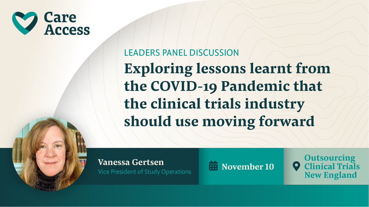 Care_Access_'s tweet image. #CareAccess supported one of the most complex #DecentralizedTrials to date in the midst of a global pandemic! Hear what’s next for this leading #decentralized research organization today at Outsourcing Clinical Trials New England. #OCTNE #DRO #DecentralizedResearchOrganization