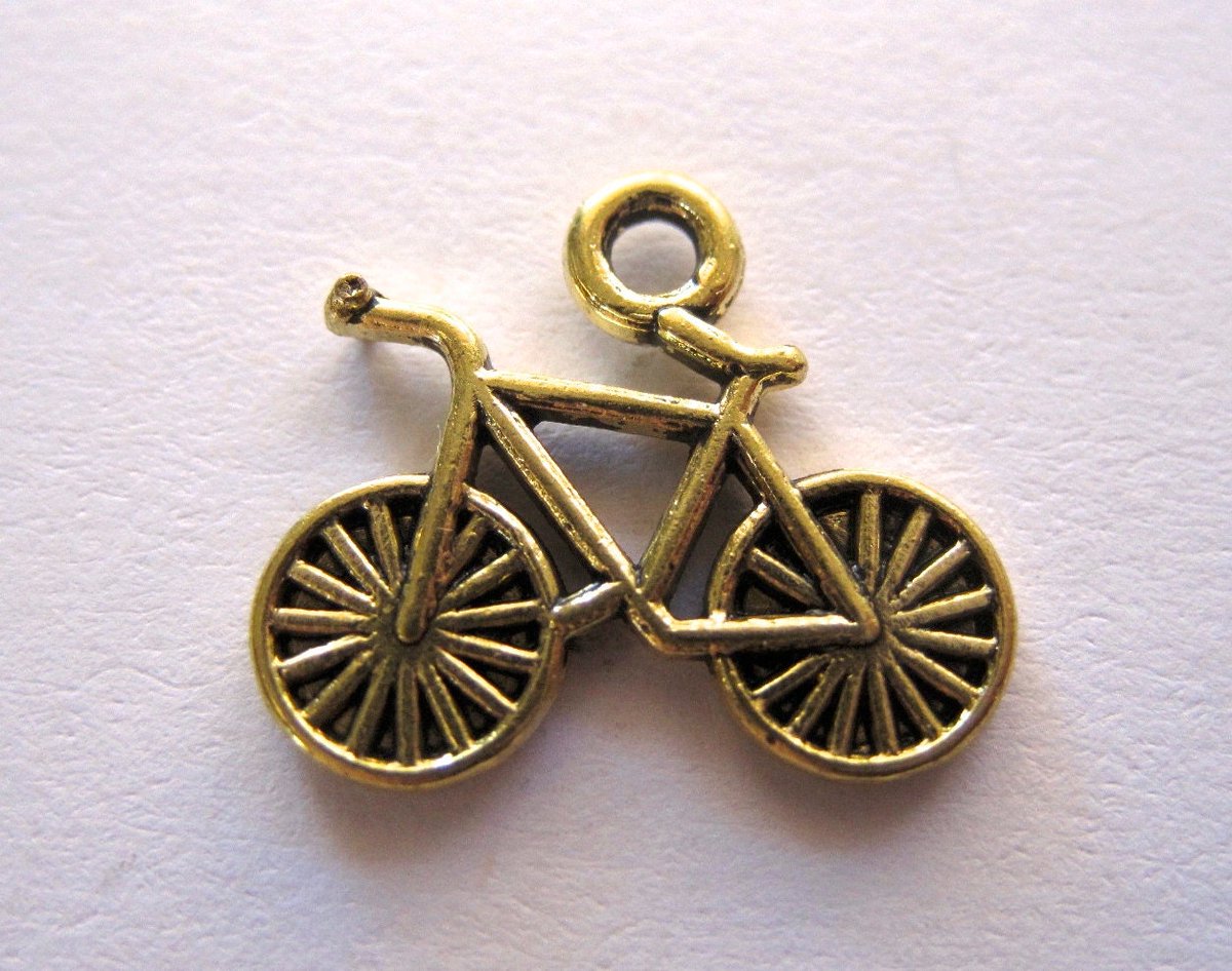 Bicycle Charms 2 Sided Antique Gold Bicycle Alloy Charms Findings Jewelry Supplies Lot of 4 by BySupply tuppu.net/ad3dc0cb #bysupply #Etsy #PendantCharm