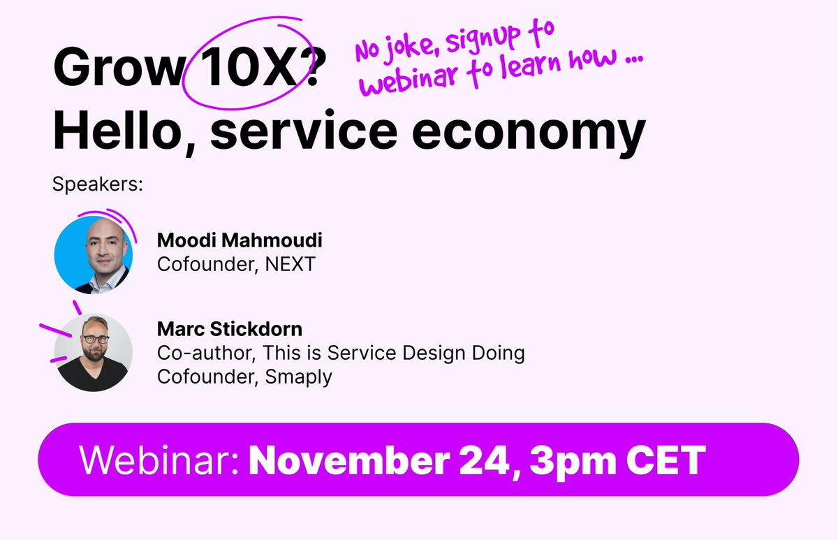 Wanna grow 10x? Join us to learn how high-performing product teams, digital transformation peeps, and business growers are using NEXT to scout, research, discover unmet customer needs. And experiment and create new services that their users will love 💕
us02web.zoom.us/webinar/regist…