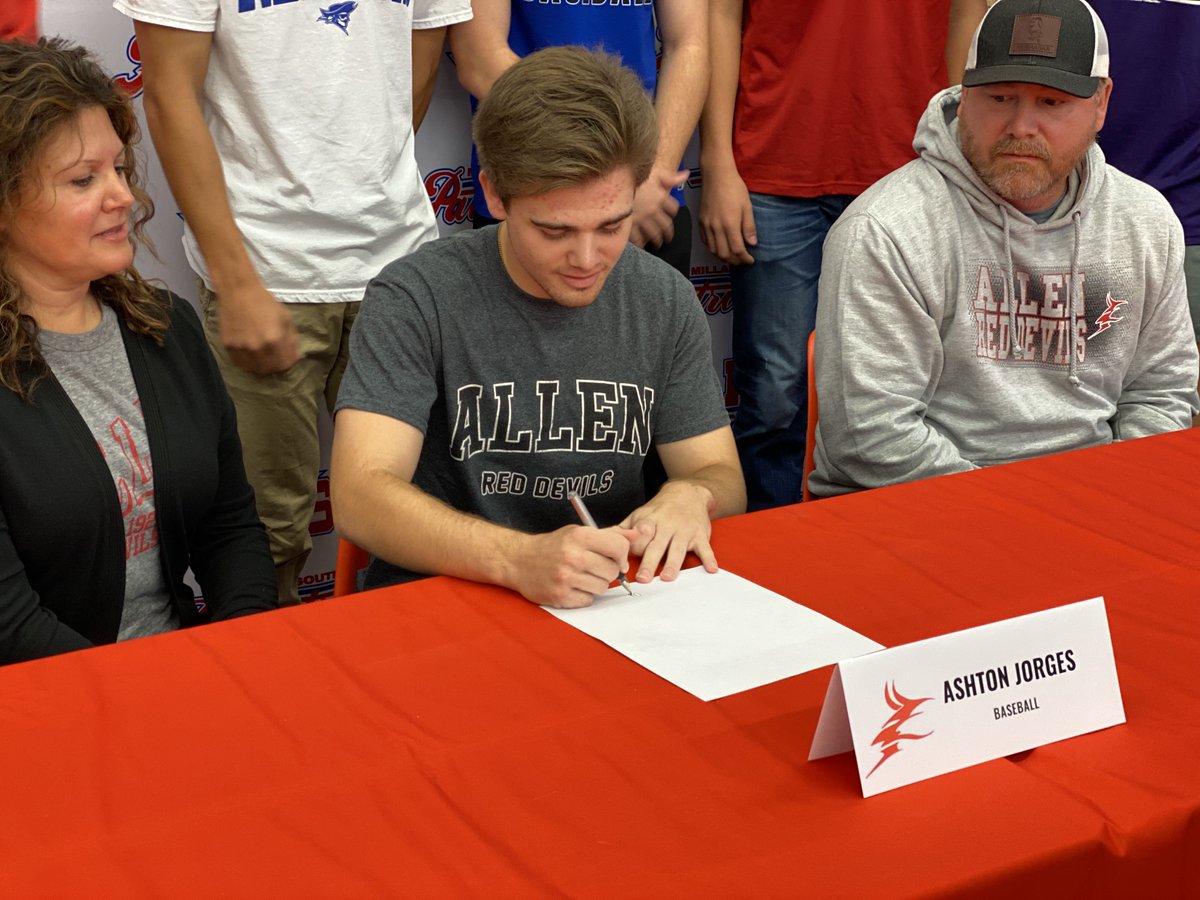 Millard South Activities (@mshsactivities) on Twitter photo Congrats to Ashton Jorges! Ashton is headed to <a href="/Allen_County/">Red Devil Baseball</a> to play for Red Devil Baseball while continuing his academic career. We're looking forward to watching Allen behind home plate in his final season as a Patriot! <a href="/MSHS_Baseball/">MS Patriots Baseball</a> Congrats to Ashton Jorges! Ashton is headed to <a href="/Allen_County/">Red Devil Baseball</a> to play for Red Devil Baseball while continuing his academic career. We're looking forward to watching Allen behind home plate in his final season as a Patriot! <a href="/MSHS_Baseball/">MS Patriots Baseball</a>