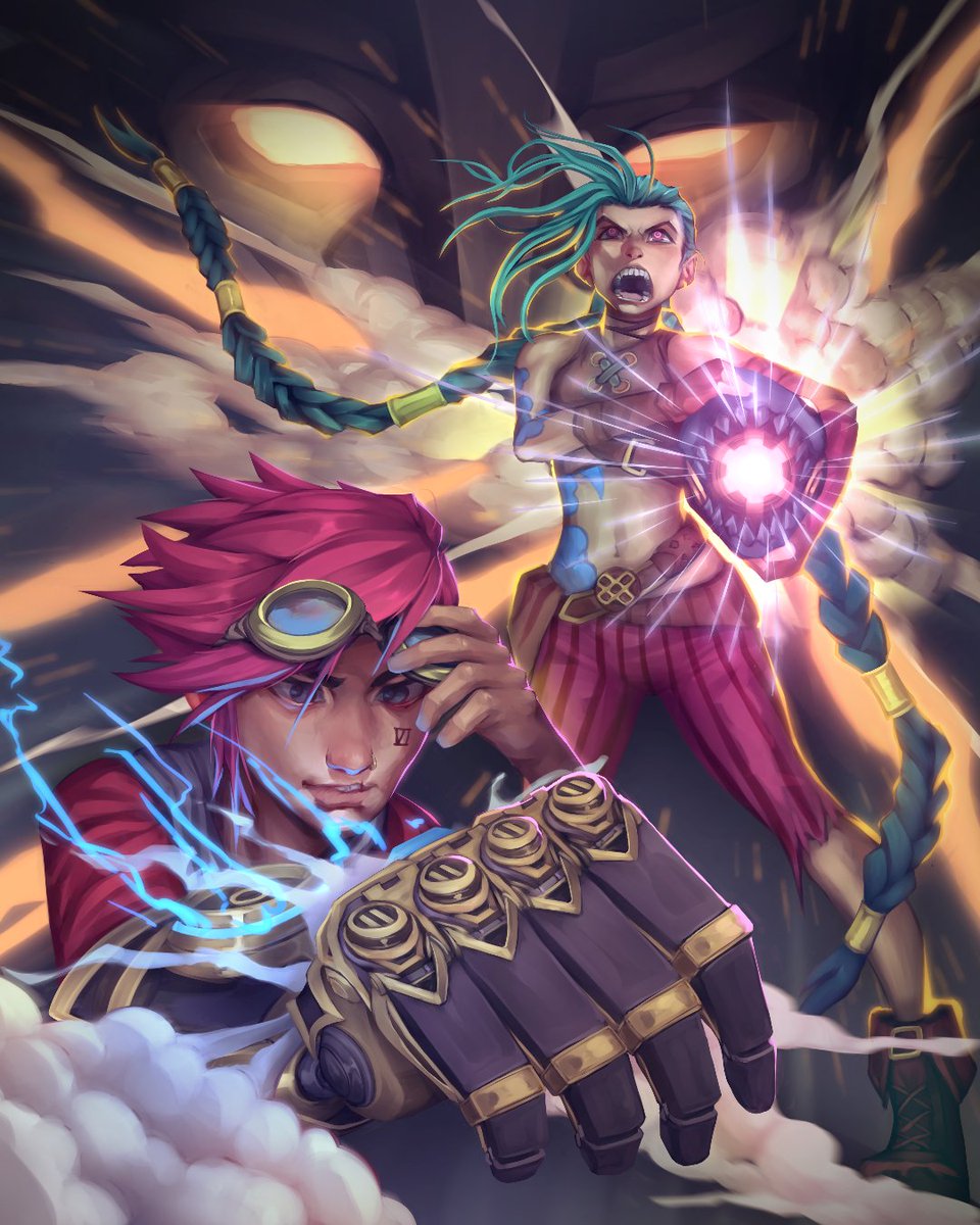 MaxMaxid's tweet photo. Arcane
Jinx/Vi Arcane-inspired fanart. 
This show is so stylish. https://t.co/6XfcejsHJB