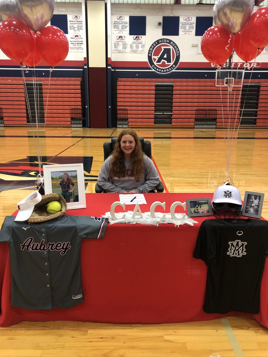 Signing day at Aubrey HS! We are #AubreyProud of Lexie Temple, Audrey Beaty, June Chatterly, and Jaden Wheeler! Go Chaps!!!