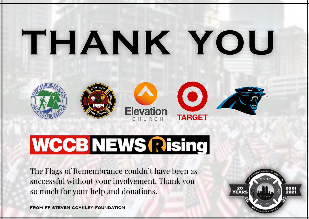 ffstevencoakley's tweet photo. Thank you for your involvement  that helped us honor and remember those lost on 9/11 at our Flags of Remembrance Ceremony. 

It would not be possible without your help! #wewillneverforget #ffstevencoakleyfoundation https://t.co/4x6OIrIAvn