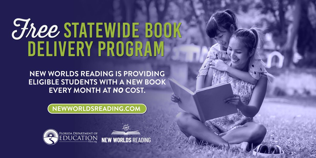 Looking for thought-provoking books to encourage your child’s reading habits? If your child is in grades K-5 and meets eligibility requirements, they can receive a book in the mail each month from topics of their choosing free of charge! Learn more: newworldsreading.com