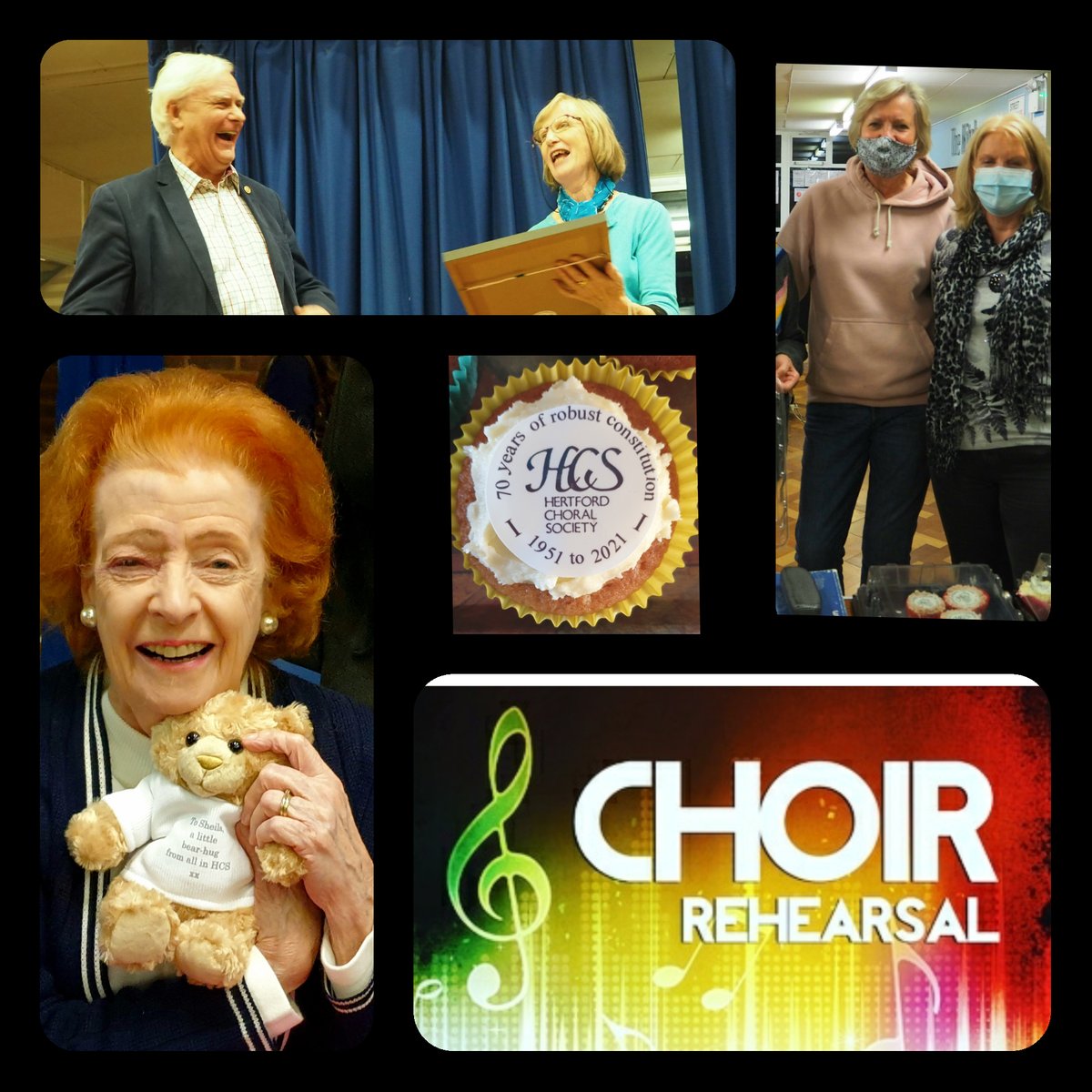 HertfordChoral's tweet photo. A packed choir evening yesterday: 70 yrs of constitution celebrated with cupcakes.
#ClareBirks @MakingMusic_UK presented the #ladyhilarygroves prize to former MD #DerekHarrison, retirement gift to part rep for 1st sops
AND we had super rehearsal with @ManvinderRattan.
Crikey! https://t.co/tOrovi3TCX