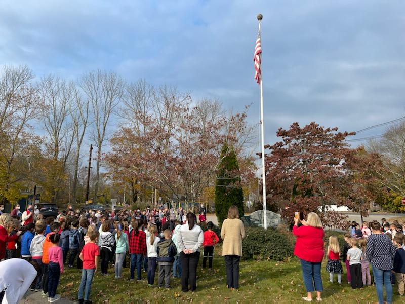 Center School gathers to honor Veterans Day. #VeteransDay2021