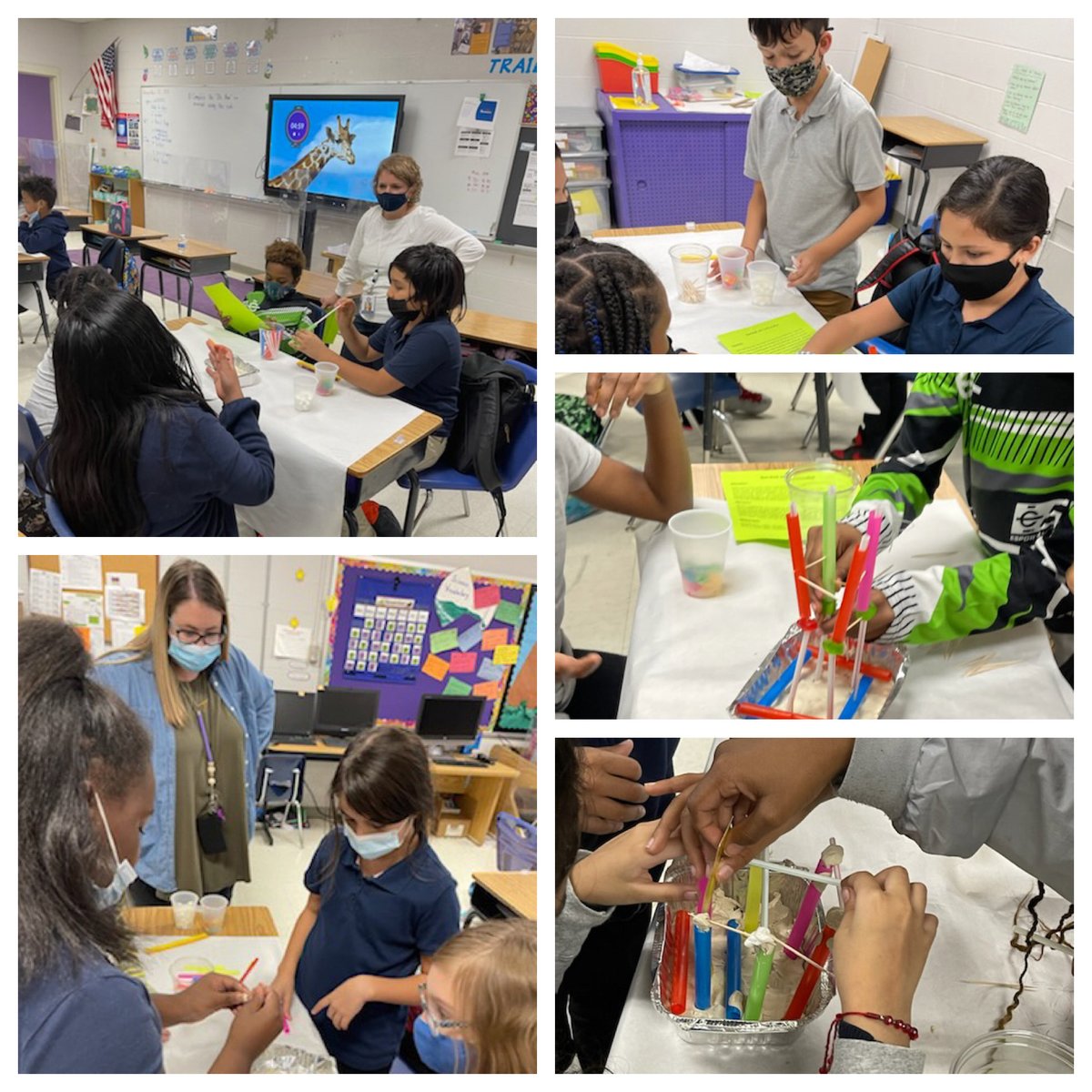 STEM Club in full affect building a structure at least 2 stories high and 7 inches tall to withstand an earthquake. Thanks to Burkett, Feuerborn, Vantreese and Campbell for spending after school hours to make this happen. #Reimaging901 ⁦<a href="/SCSSuptRay/">Dr. Joris M. Ray</a>⁩