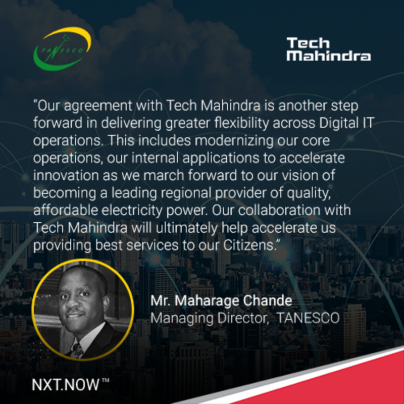 tech_mahindra's tweet photo. We are delighted to announce one of the biggest utility transformation deal with TANESCO to enable their digital transformation needs

Know more - https://t.co/23V4uGyRAc

#TechMahindraMEA #NxtNow #UtilityNxt