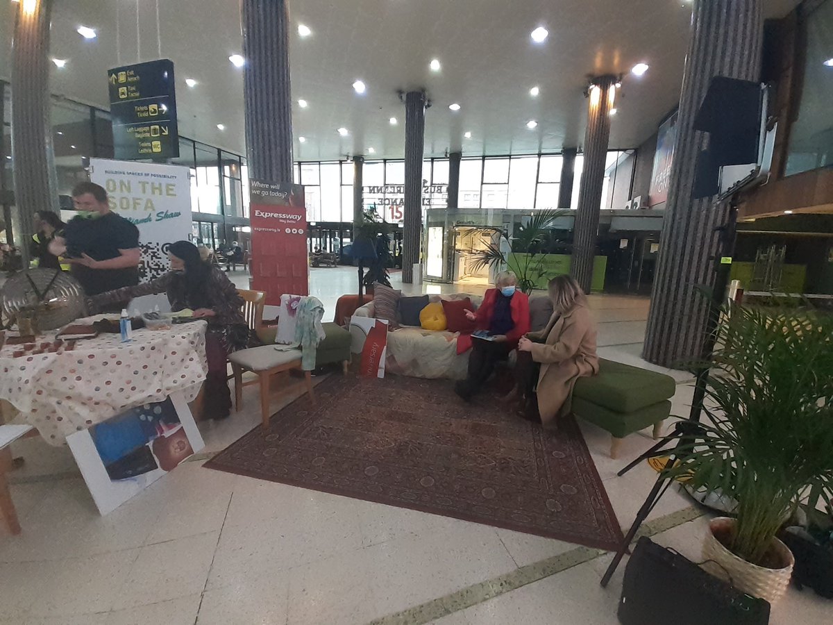 ieBritish's tweet photo. Such an amazing mix of arts and science on show at #BuildingSpaces #Busáras @Buseireann Lots of inspiring tips to tackle the #ClimateCrisis with people queuing and buses beeping in the background. Just brilliant!
#ScienceWeek2021 https://t.co/SMU2z33H2x