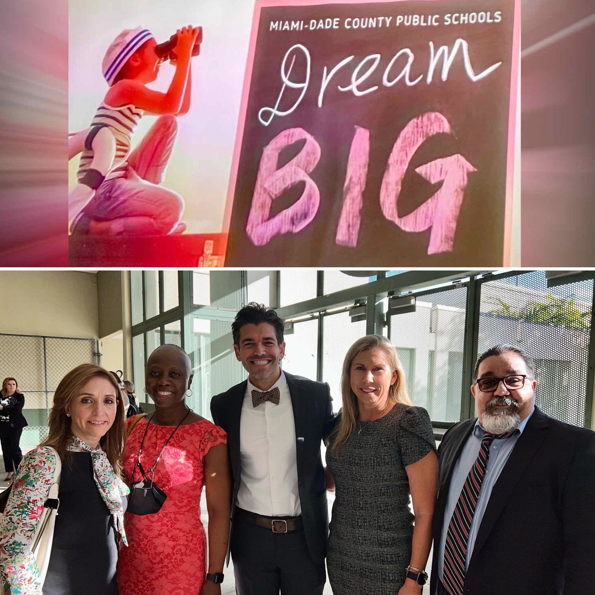 DREpanthers's tweet photo. We DREAM BIG for all our Doral students to achieve and be successful in all our Doral K8’s ✨ 
Ms Rivera (JIS), Ms. Tyler (EBT), Mr. Mato (DRE), Dr. Crew (DTB)  and Mr. Costa (AC) #JISK8 #JISfalcons #EBTK8 #EBTmarlins #DREK8 #DREpanthers #DTBPrep #DTBbroncos #ACPrep #ACsparrows https://t.co/hkurBlb5WX