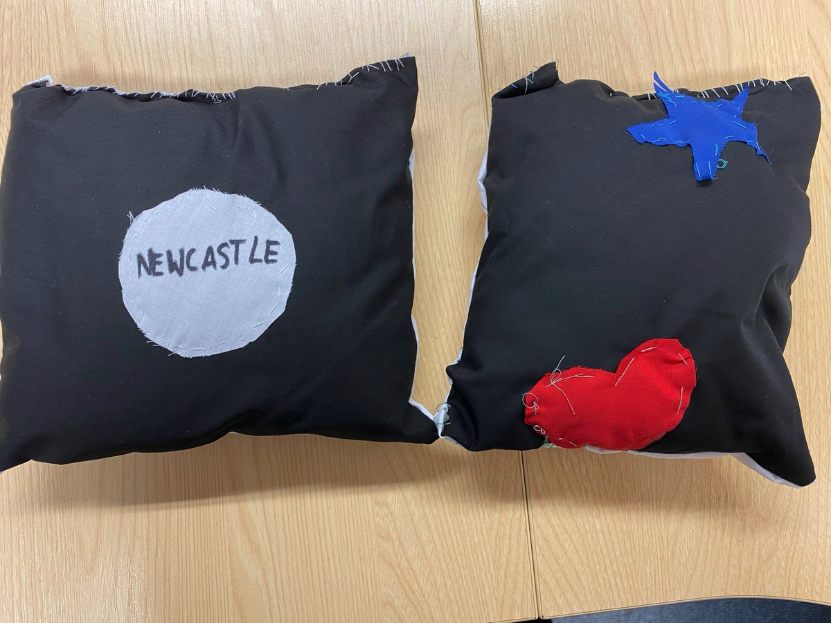 Super proud of the pupils who have come to show me their sewing so far. They have designed, measured, cut and sewn these cushions themselves <a href="/NU_Foundation/">Newcastle United Foundation</a>