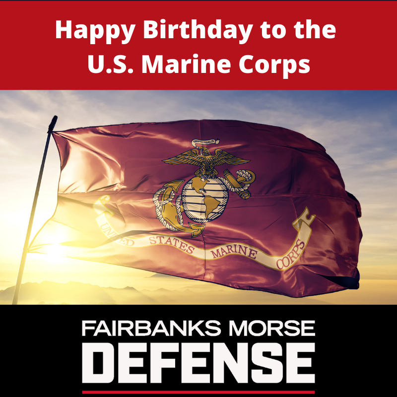 FairbanksMorse's tweet photo. OORAH! Happy Birthday to the United States Marine Corps, which was established on this day 246 years ago. #MarineCorpsBirthday @USMarineCorps #Marines #FMD #MissionCriticalPerformance https://t.co/Sk44ontgaG