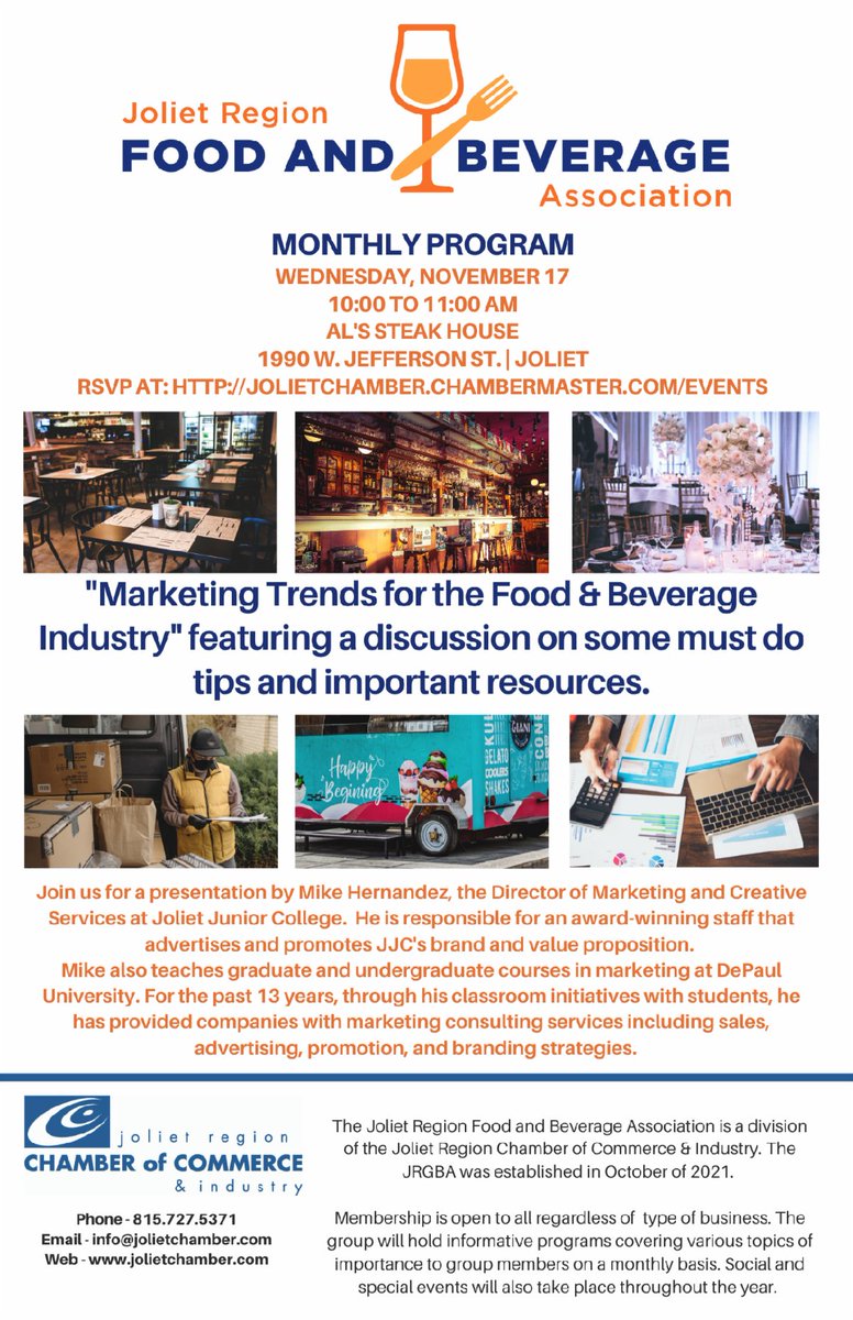 Joliet Region Food &amp; Beverage November Program Details
conta.cc/3odG6ms