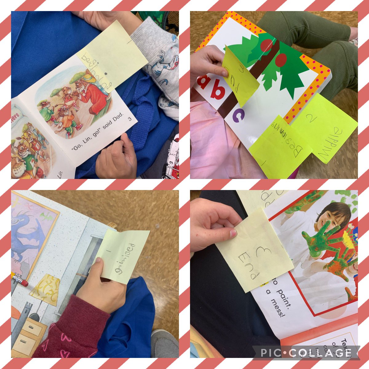 Today in workshop we used post its to find the beginning, middle, and end in some of our favorite stories! @NutSwampTigers <a href="/NutSwampSchool/">NutSwamp School PTA</a>