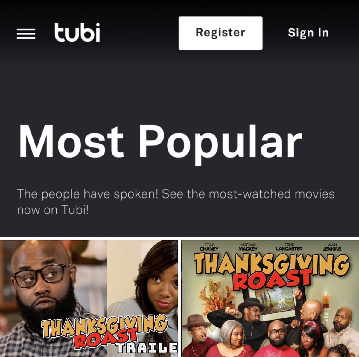 traychaney's tweet photo. My first starring lead role as the character PRESTON MITCHELL in a Comedy #ThanksGivingROAST MOST POPULAR ON @tubi 
ALL my director, writers, producers, casting directors YALL Reach Out NOW! CHANEY VISION ENTERTAINMENT Tray Chaney Open For BOOKINGS, BUSINESS &amp; BLESSINGS! https://t.co/aeHUUsm6fQ