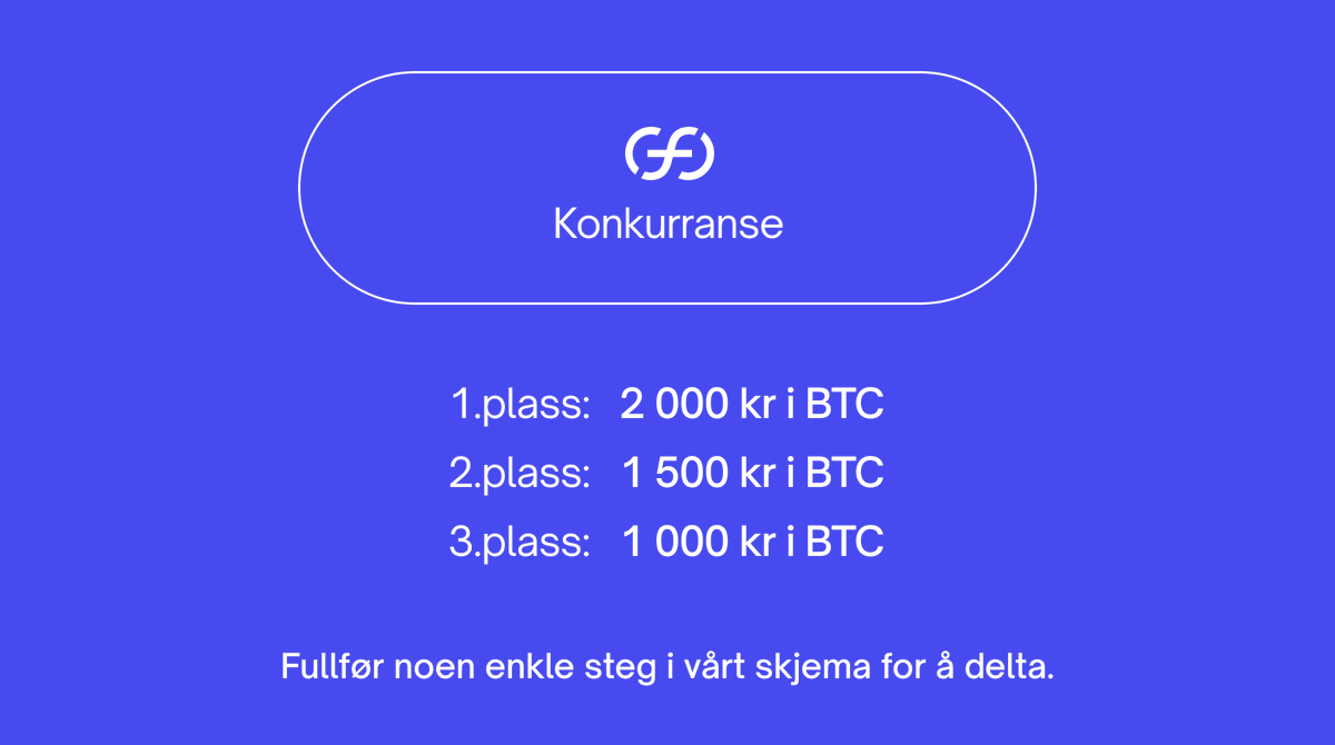 Firi bare vokser og vokser, og det er takket være deg😍 Vi feirer med å gi ut 4500 kr i #BTC i en ny konkurranse.

📄Delta ved å følge stegene i vårt skjema: pveen3pufxa.typeform.com/to/WissjOfV

🙋‍♂️Ny hos Firi? Få opptil 200 kr i krypto i bonus: firi.com/affiliate/?ref…

Lykke til!