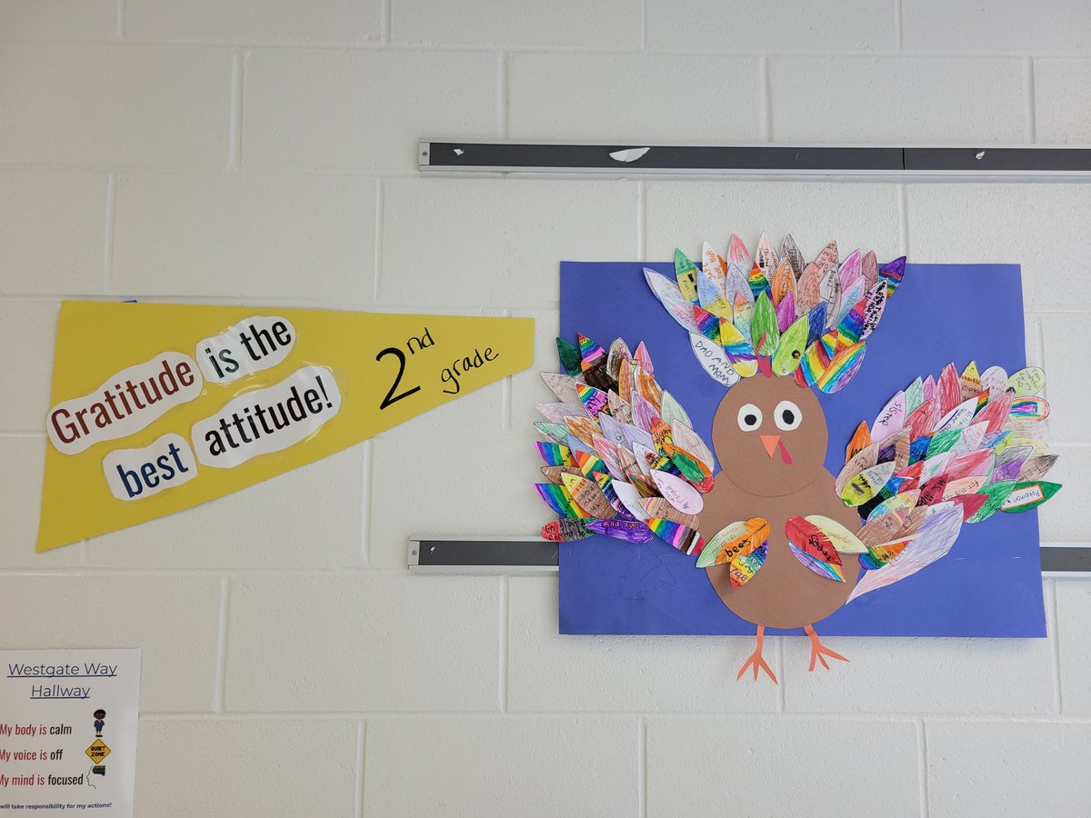 Gratitude is the hot topic this month <a href="/WestgateElem/">Westgate ES</a>!  The more you practice gratitude the more positive emotions you feel.  Gratitude is the best attitude!  Check out this project from our 2nd graders.