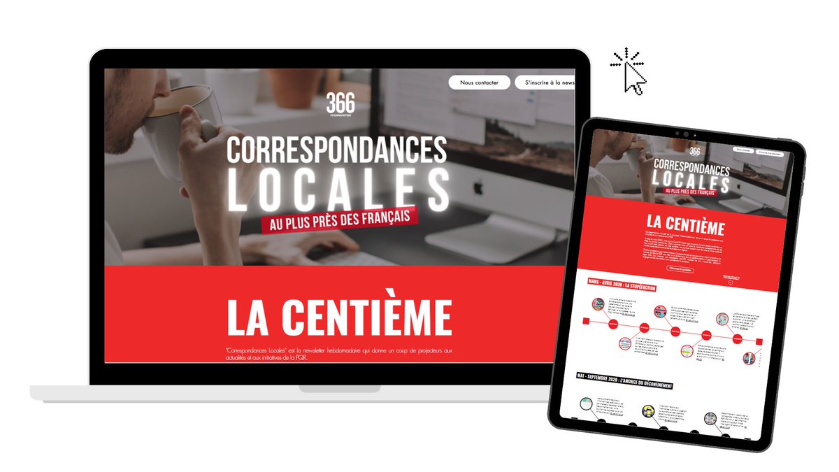 366communities's tweet photo. [LA CENTIEME]
 
Lancée en mars 2020, la newsletter Correspondances Locales continue de valoriser les titres de PQR, pour fêter un an et demi plus tard, sa centième édition 🥳 

Découvrez les 100 initiatives les plus marquantes de nos titres ! https://t.co/heWGoNVYsr https://t.co/VoOvsQgRwo