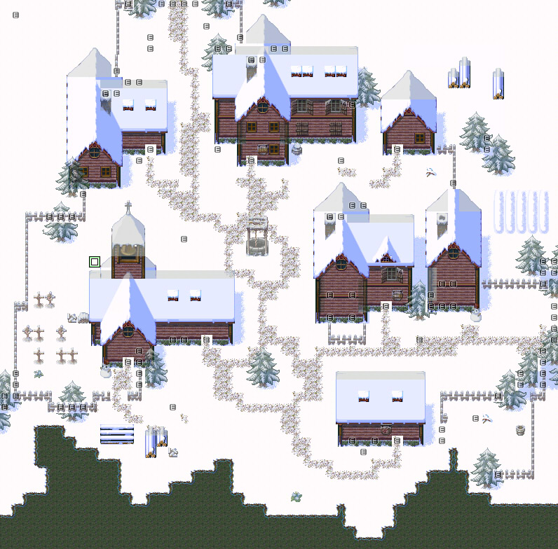 以前知り合いのゲーム製作 ツクール 手伝ったときの町のマップ マップそのものが 瀬尾のイラスト