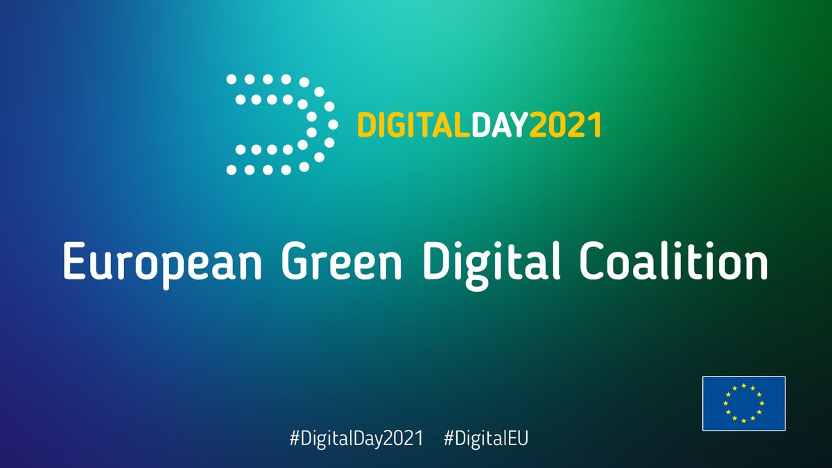 DigitalEU's tweet photo. During the #DigitalDay2021 26 CEOs of ICT companies decided to collaborate in the EU Green Digital Coalition to maximise the sustainability benefits of digitalisation.

Learn more👉https://t.co/nn5vAWG2Z9

And don't miss the #COP26 side event on the EGDC 👉https://t.co/HGsKmKfDoW https://t.co/LCli1YsxEy