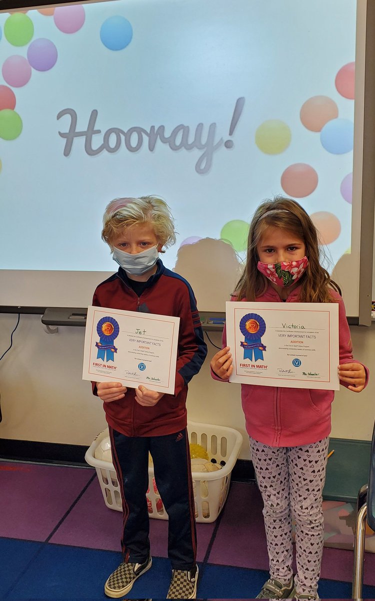 MrsScheeler2grd's tweet photo. Congratulations to my first two First in Math champions who have completed all of their addition VIFs! #firstinmath #addition #math https://t.co/xGHKsdonMZ