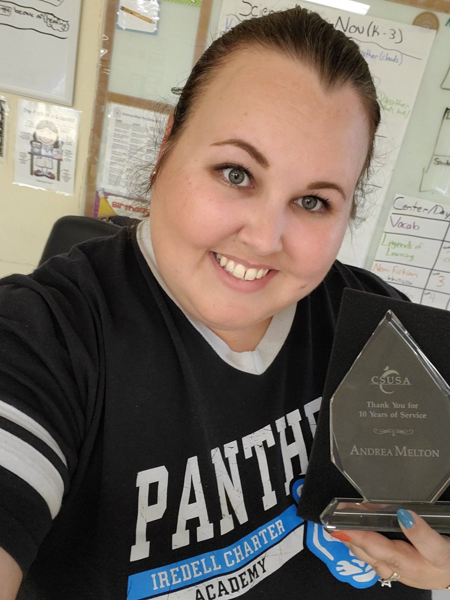 AndieGruber's tweet photo. Thank you @CSUSAhq & @CSUSAJonHage for sending me my beautiful 10yr award! I β€that I can put it next to my 5 yr! Working for CSUSA for 13 yrs has been a blessing& I'm so thankful for all the schools I have been apart of &thankful for all my memories. @IredellPanther #10plusyears https://t.co/fyJqihdvMw