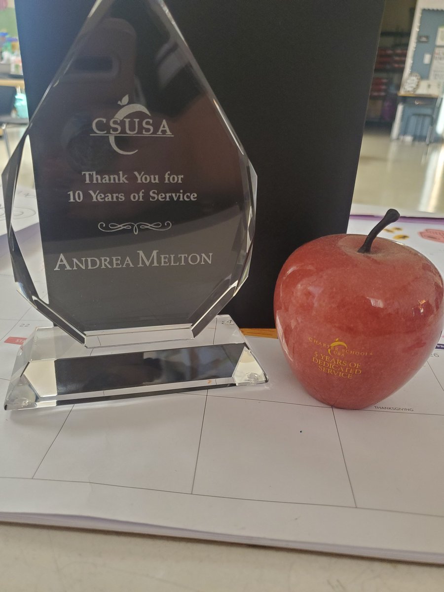 AndieGruber's tweet photo. Thank you @CSUSAhq & @CSUSAJonHage for sending me my beautiful 10yr award! I β€that I can put it next to my 5 yr! Working for CSUSA for 13 yrs has been a blessing& I'm so thankful for all the schools I have been apart of &thankful for all my memories. @IredellPanther #10plusyears https://t.co/fyJqihdvMw