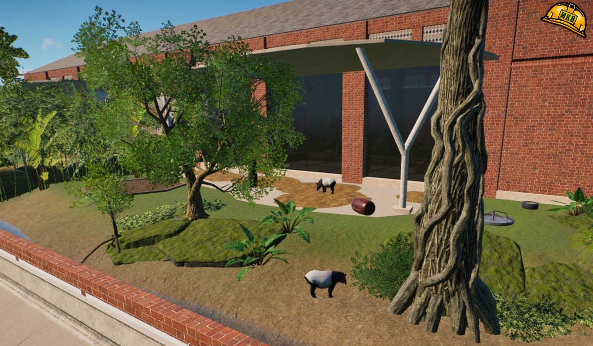 MissKinghorn's tweet photo. It's Tapir Time!
This week's #BlueprintBuild animal was in fact both Taiprs, so here is their new home. And even some cheeky Capuchin Monkeys, plus a food court and staff areas. What more could you want. #PlanetZoo
🔗https://t.co/kheB7KBSS6
⬇️ More images below https://t.co/qyMN7nvsYV