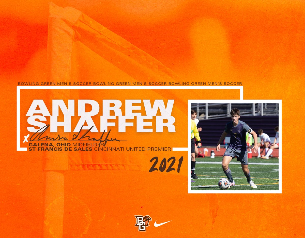 BGSUMSoccer's tweet photo. ‼️ ANDREW SHAFFER ‼️

Let's get this day started with our first signing! Please welcome @andrewshaffer04 to the Falcon Family!

#AyZiggy #NSD https://t.co/ExCExo0s7i
