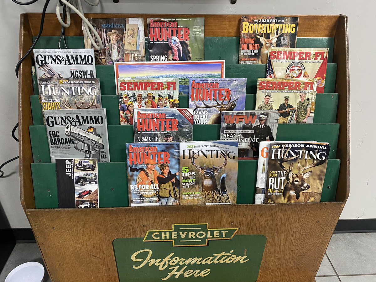 Gotta love the magazine selection at the auto dealer in Montana 😂