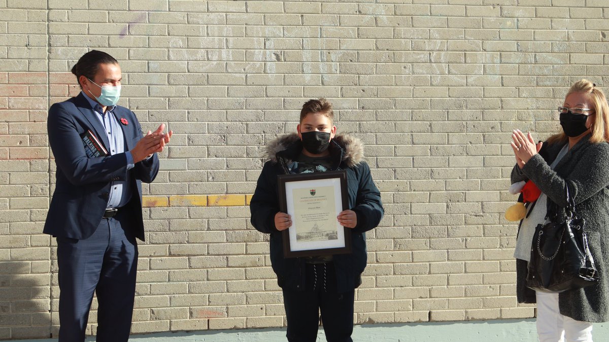 Grayson Hunt, a grade 6 student <a href="/frontenacLRSD/">Frontenac School</a>, received the Certificate of Bravery. 

In October, Grayson woke to his apartment filled with smoke and alerted his family to the danger. The family of four was able to safely evacuate and call for help: lrsd.net/News/Pages/LRS…
