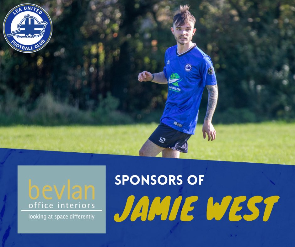 LeaUnitedFC's tweet photo. 🤝 | Although it was announced quite a while ago, @bevlanoffice are sponsoring Lea defender Jamie West for the 2021/22 season! 🔵⚪️

A fantastic Locally based company, who were are delighted to be working with! 🙌

#LeaUnited | #Campions https://t.co/g52JaXWmV0