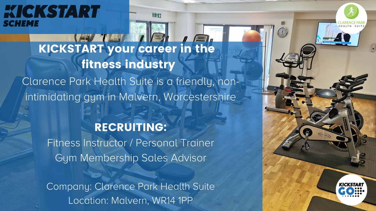 #Kickstart your career in fitness <a href="/ClarenceParkGym/">Matt</a> 💪🏃🏋️

Fitness Instructor/ Personal Trainer: buff.ly/3c0rfGi

Gym Membership Sales Advisor: buff.ly/309v8FW

Talk to your Work Coach to apply. Eligibility applies.

@JCPInWorcester #Malvern