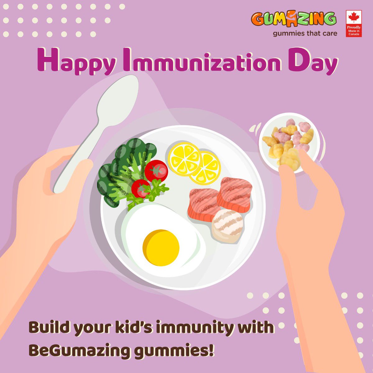 BeGumazing's tweet photo. HAPPY IMMUNIZATION DAY 

Let’s stay immune and health 

Complete your balanced diet with @begumazing gummies.

Nutrition is important for a healthy growth so make sure your kids consume the healthy and tasty nutrition with @begumazing gummies. 

#gummiesthatcare https://t.co/OGePrTDQ76
