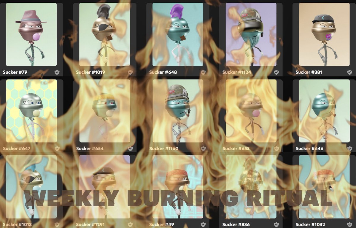 15 Suckers burnt to the ground!! 🔥🔥

Since we burnt 43 Suckers previous to this burn, there has been a total of 58 burns!!

1386 Suckers left in circulation... 
That's what I call deflation! 😎